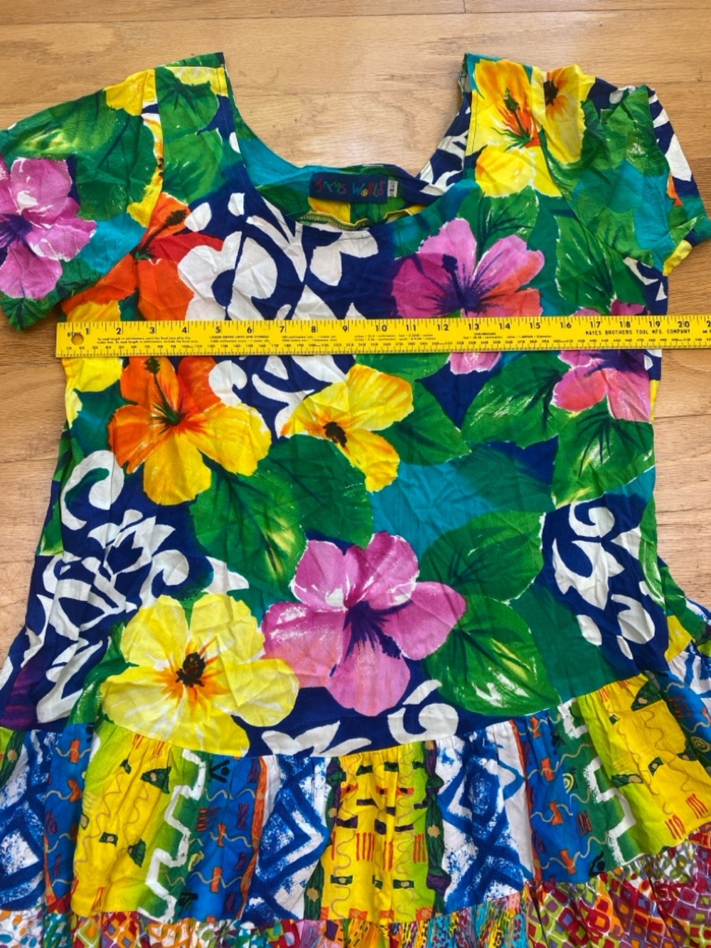 JAMS WORLD Hattie Dress Biscus Floral Print Watercolors W329-2A Size Large - Picture 5 of 8